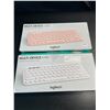 Image 1 : Lot of 2 Logitech Multi-Device K380 Minimalist Bluetooth Keyboards - White & Pink