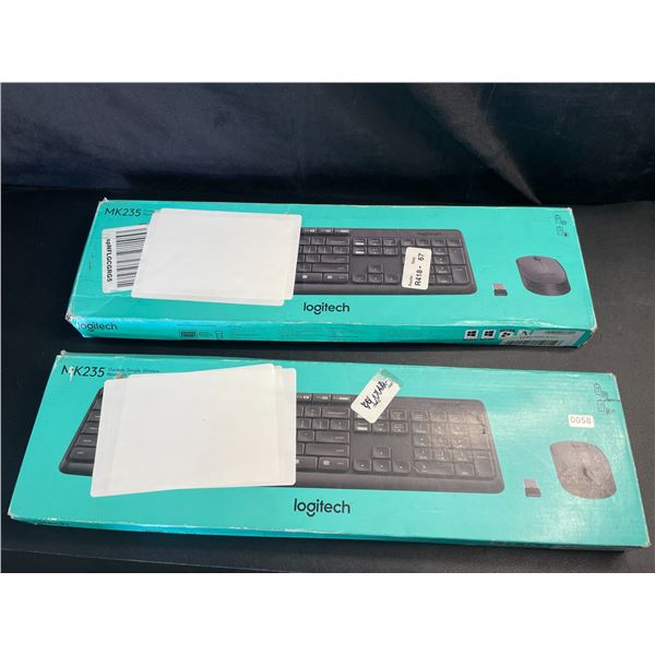 Lot of 2 Logitech MK235 Wireless Keyboard and Mouse Combo Sets
