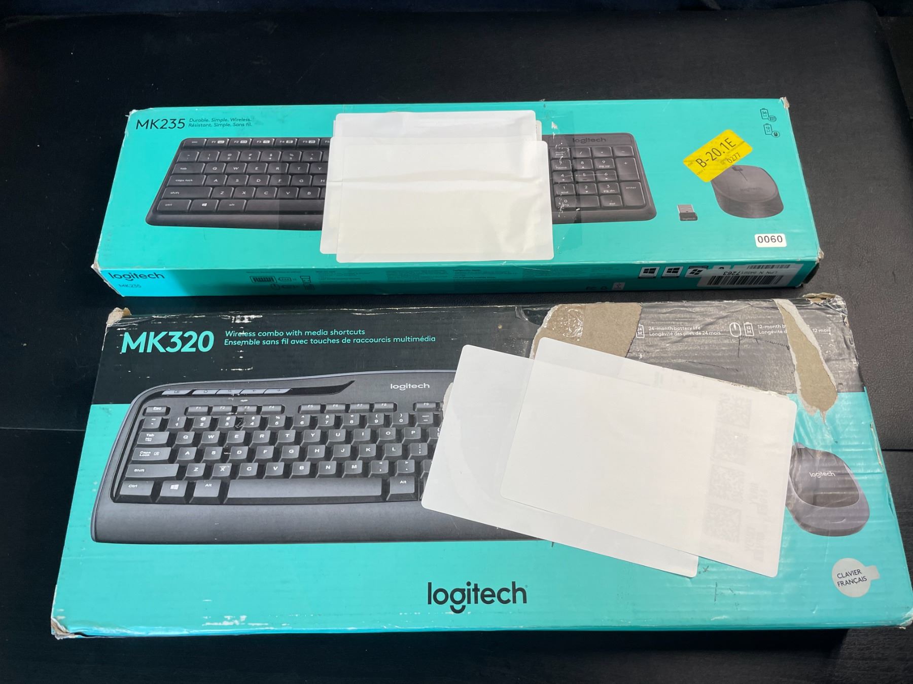 Lot of 2 Assorted Logitech Keyboard & Mouse Combo Sets