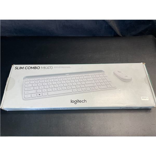 Lot of 1 Logitech Slim Combo MK470 Compact/Quiet Keyboard & Mouse Set