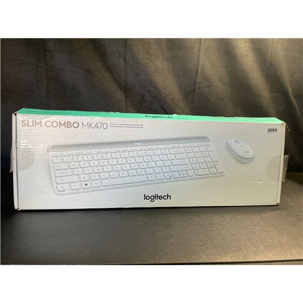 Lot of 1 Logitech Slim Combo MK470 Compact/Quiet Keyboard & Mouse Set
