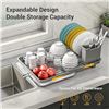 Image 2 : Lot of 1 Layzzi-Wayt Expandable Dish Drying Rack - Gray - Brand New!