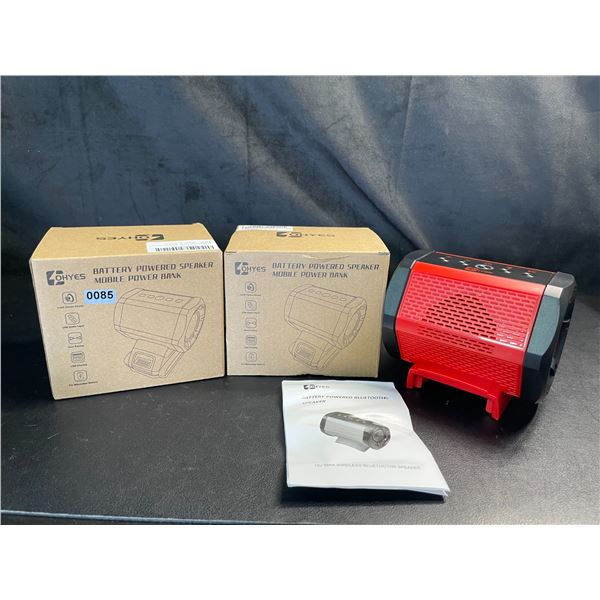 Lot of 2 Battery Powered Speakers/Mobile Powerbanks - Connects to Milwaukee 18V Batteries! Brand New