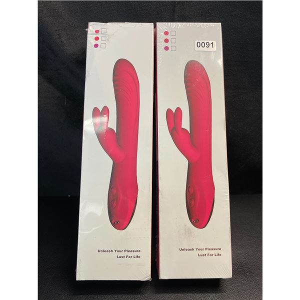 Lot of 2 Rabbit-Style Vibrating Silicone Sex Toys for Women - Brand New!
