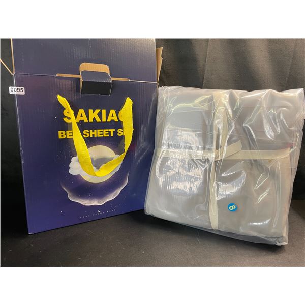 Lot of 1 Sakiao Full-Size 4PC Bed Sheet Set - Grey - Brand New