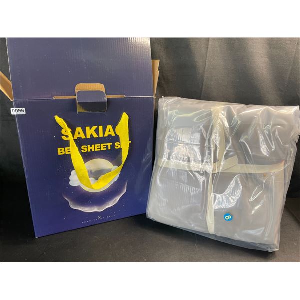 Lot of 1 Sakiao Full-Size 4PC Bed Sheet Set - Grey - Brand New