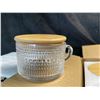 Image 2 : Lot of 2 Boxes of Glass Latte/Tea/Coffee Mugs w/ Bamboo Lids - 4PCS per box/8 Total - Brand New!