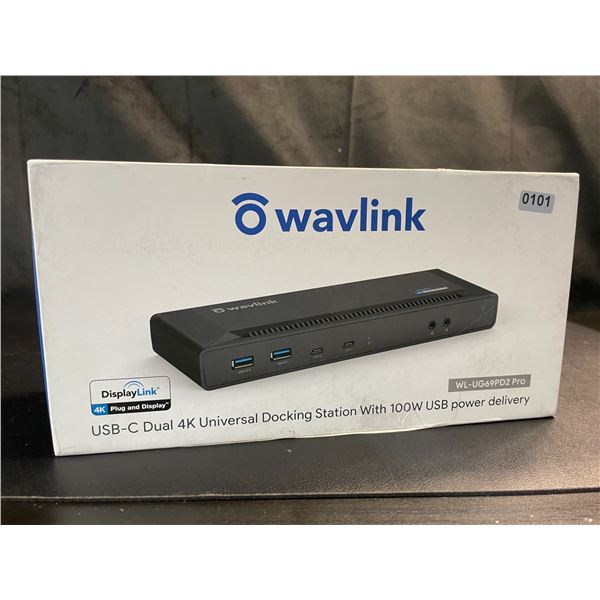 Lot of 1 Wavlink USB-C Dual 4K Universal Docking Station with 100W USB Power Delivery
