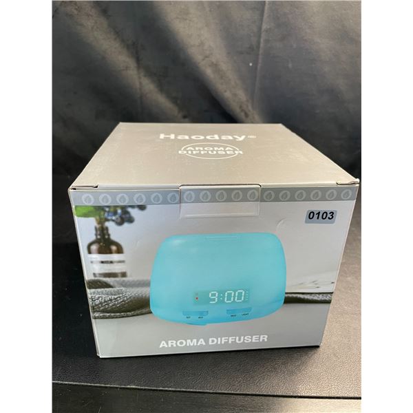 Lot of 1 Aroma Diffuser/Humidifier with Digital Alarm Clock & 7-Colour Night Light - Brand New!