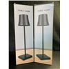 Image 1 : Lot of 2 Rechargeable Touch Dimming LED Table Lamps - Black - 15 inch - Brand New!