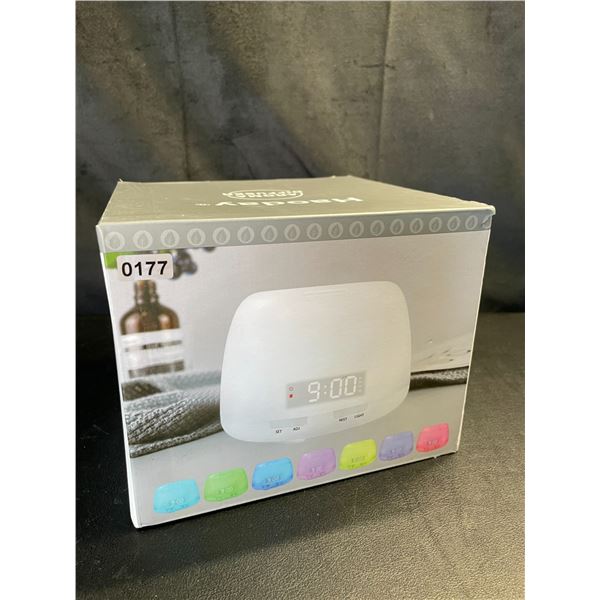Lot of 1 Aroma Diffuser/Humidifier with Digital Alarm Clock & 7-Colour Night Light - Brand New!