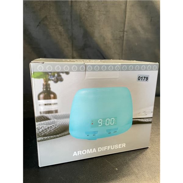 Lot of 1 Aroma Diffuser/Humidifier with Digital Alarm Clock & 7-Colour Night Light - Brand New!