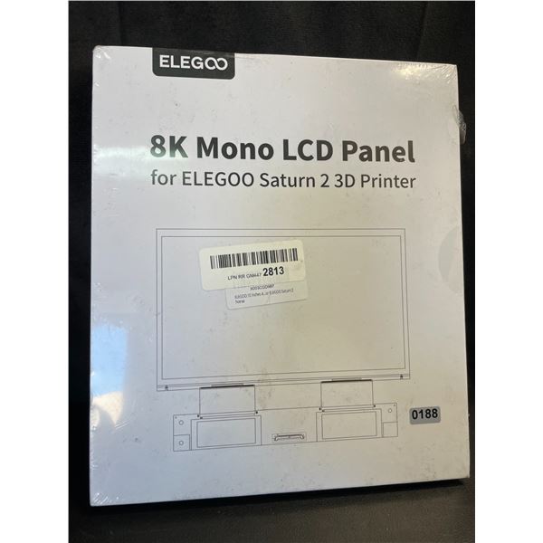 Lot of 1 Elegoo 8K Mono LCD Panel for Elegoo Saturn 2 3D Printers - Brand New!