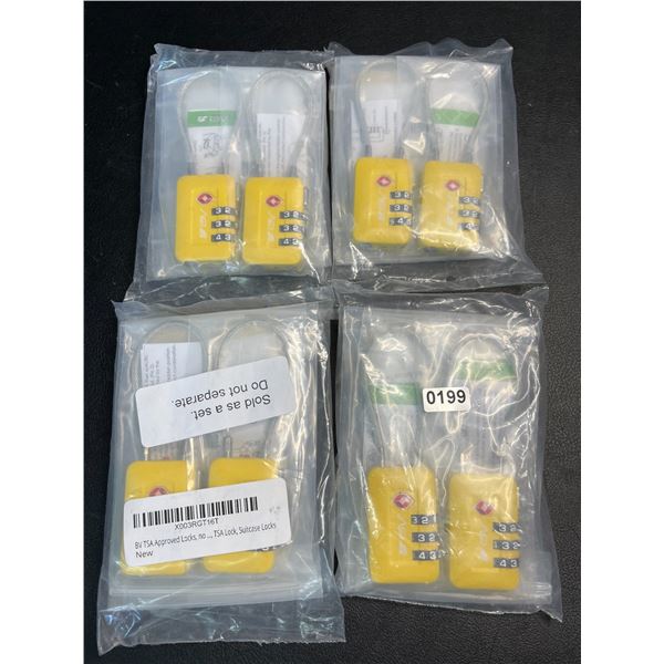 Lot of 4 Multi-Packs of Suitcase Locks - 4 Per Pack/16 Total - Brand New