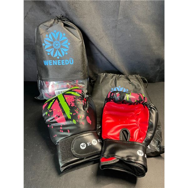 Lot of 2 Pairs of Kids Boxing Training Gloves - (Ages 3-15years) - Brand New