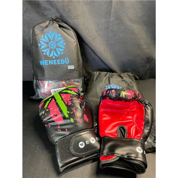 Lot of 2 Pairs of Kids Boxing Training Gloves - (Ages 3-15years) - Brand New