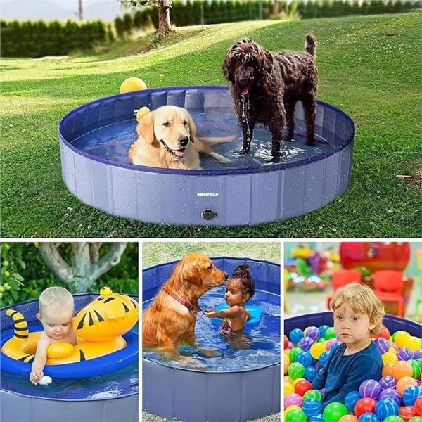 Lot of 1 Funyole Foldable Dog Pool with Pool Cover - 63 Inch - Brand New! Great for Pets or Kids