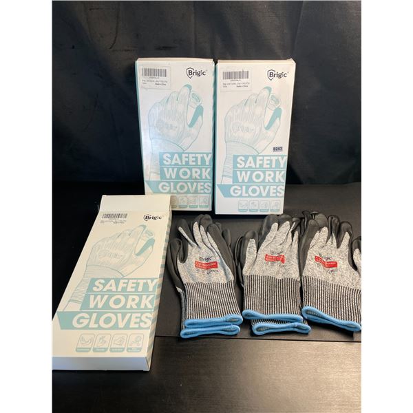 Lot of 3 Boxes of Safety Work Gloves - Level 5 Cut Resistant Gloves - XXL - 3 Pairs Per Box/9 Total