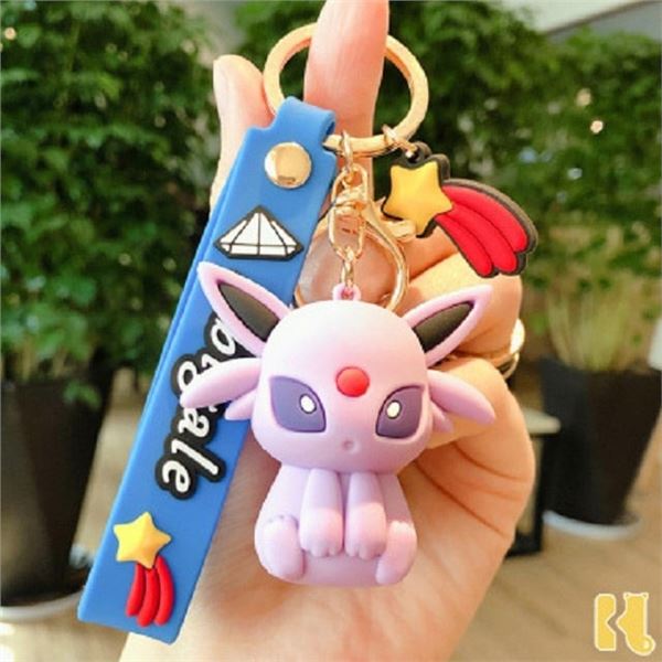 Lot of 3 Pokemon Figurine Keychains - Espeon - Brand New
