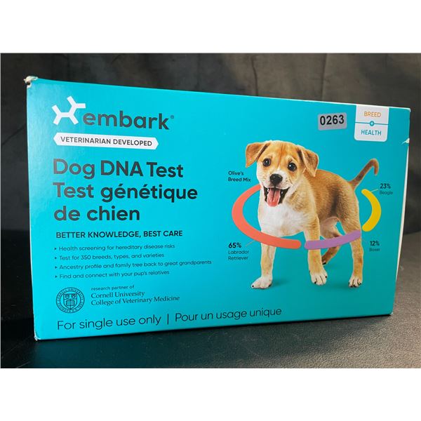 Lot of 1 Embark Dog DNA Test Kit - Test for 350 Breeds/Ancestry Dog DNA Profile - Brand New