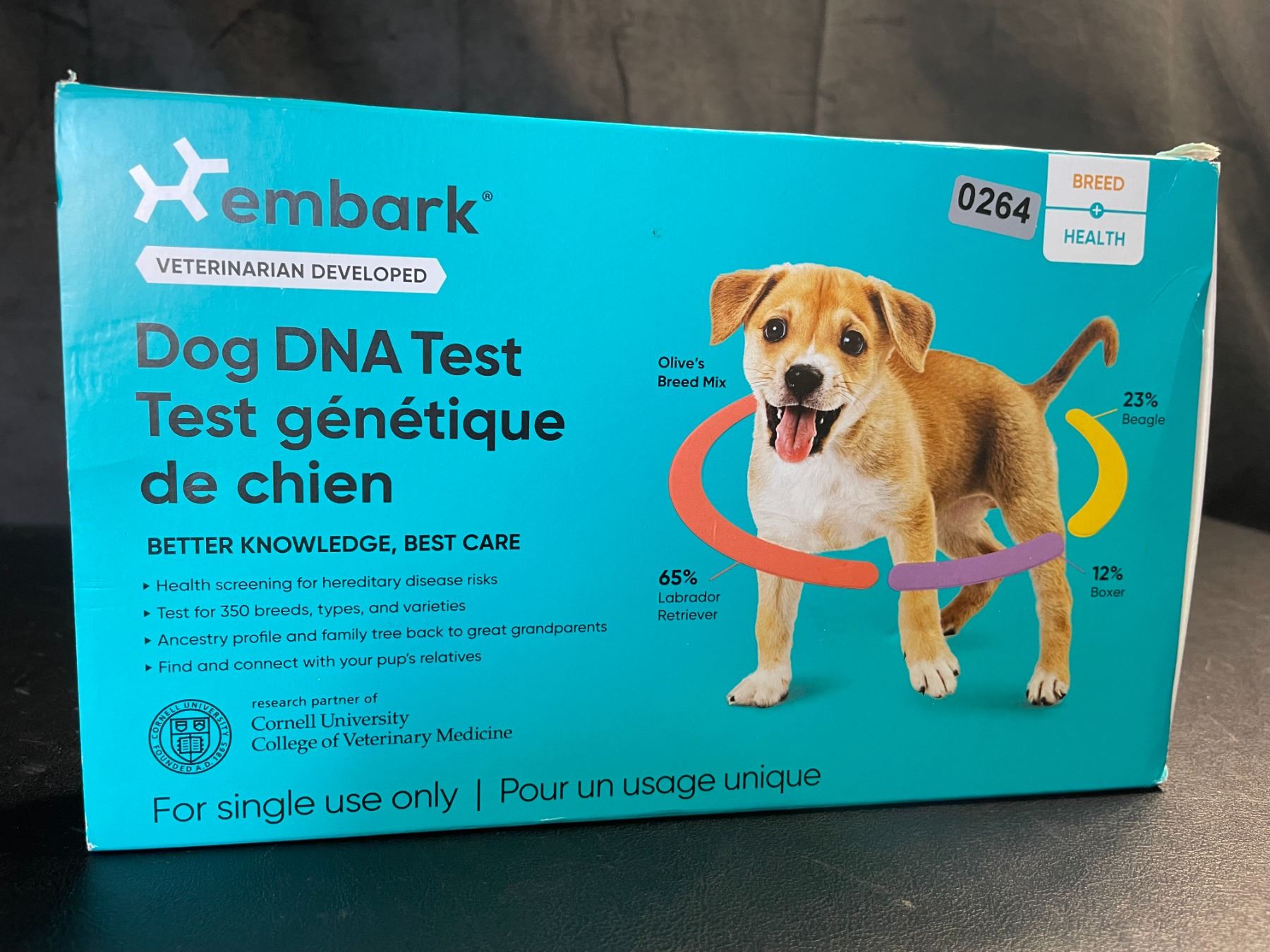 Lot of 1 Embark Dog DNA Test Kit - Test for 350 Breeds/Ancestry Dog DNA ...