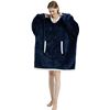 Image 1 : Lot of 1 Wearable/Oversized Hoodie Sherpa Blanket For Adults - Blue - Brand New