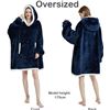 Image 2 : Lot of 1 Wearable/Oversized Hoodie Sherpa Blanket For Adults - Blue - Brand New