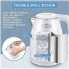 Image 5 : Lot of 1 Bear Electric Kettle; 1.5L Stainless Steel 1500W Kettle w/ Auto Shut Off; White - Brand New