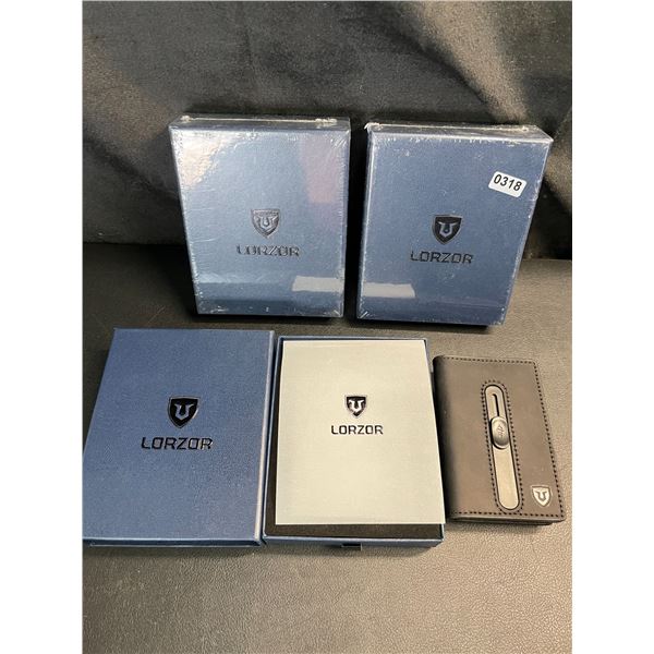 Lot of 3 Lorzor Mens Smart Leather Wallets with Airtag Holder - Sleek Pop-Up Wallets For Men - New!