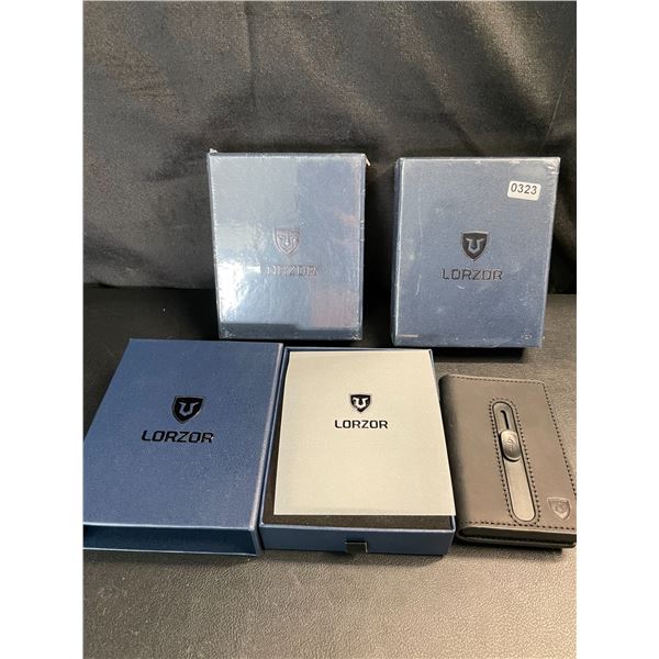 Lot of 3 Lorzor Mens Smart Leather Wallets with Airtag Holder - Sleek Pop-Up Wallets For Men - New!