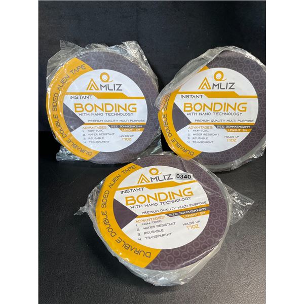 Lot of 3 Rolls of Durable Double-Sided Alien Tape - Instant Bonding - 5M Per Roll - Holds up to 17oz