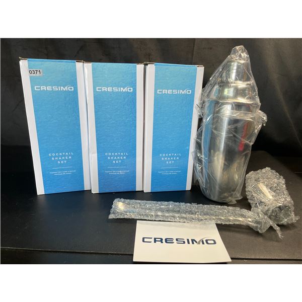 Lot of 3 Cresimo Cocktail Shaker Sets - Brand New!