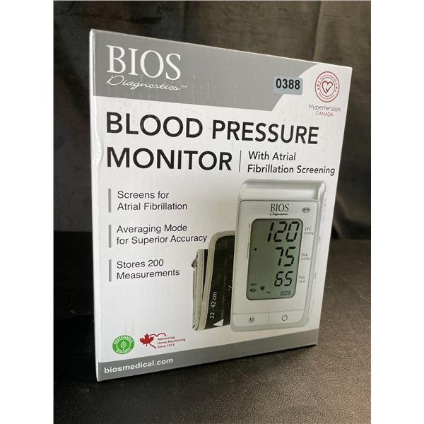 Lot of 1 BIOS Diagnostics Blood Pressure Monitor with Atrial Fibrillation Screening - Brand New!