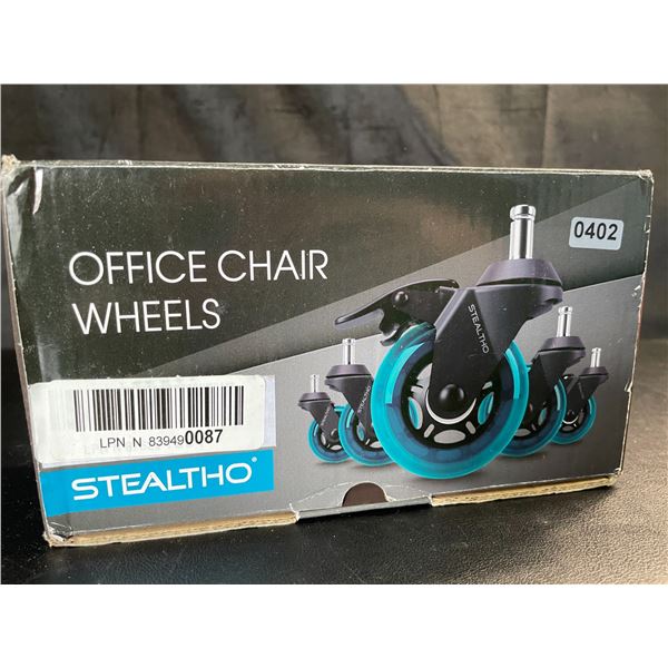 Lot of 1 Box of Stealtho Office Chair Wheels - 5PCS - Brand New