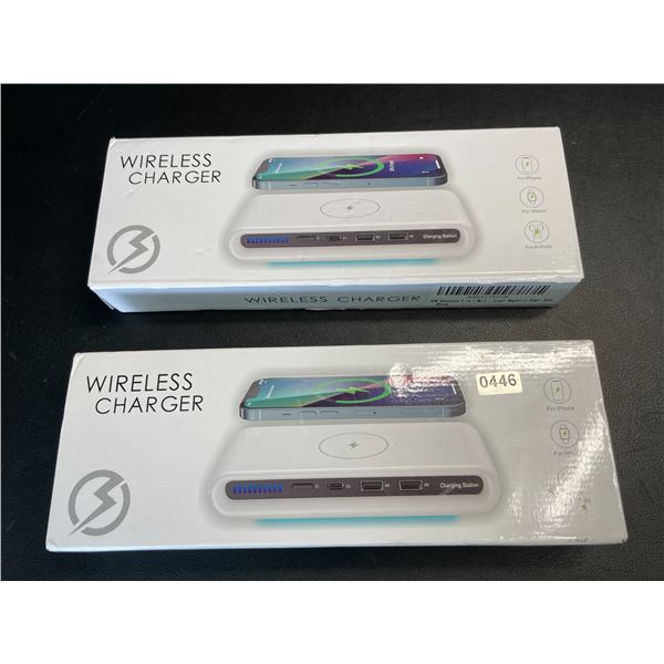 Lot of 2 4-in-1 Wireless Charging Stations - Brand New!