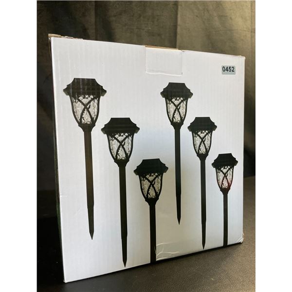 Lot of 1 Box of LED Solar-Powered Pathway Lawn/Garden Lights - 6 Pack - Brand New