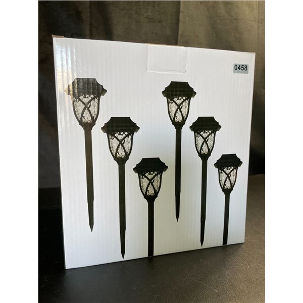 Lot of 1 Box of LED Solar-Powered Pathway Lawn/Garden Lights - 6 Pack - Brand New