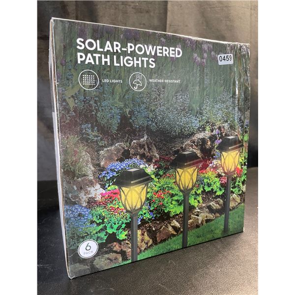 Lot of 1 Box of LED Solar-Powered Pathway Lawn/Garden Lights - 6 Pack - Brand New