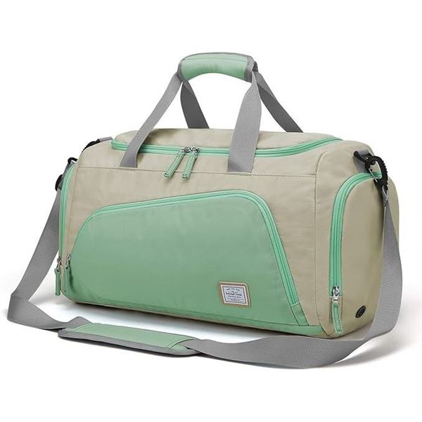 Lot of 1 Windtook 40L Gym Bag/Sports Duffel Travel Bag - 21 x 11 inch - Mint/Grey - Brand New!
