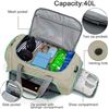 Image 3 : Lot of 1 Windtook 40L Gym Bag/Sports Duffel Travel Bag - 21 x 11 inch - Mint/Grey - Brand New!