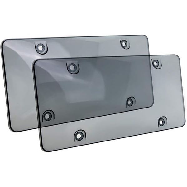 Lot of 3 Packs of License Plate Covers - Tinted Grey - 2PCS per pack/6 Total