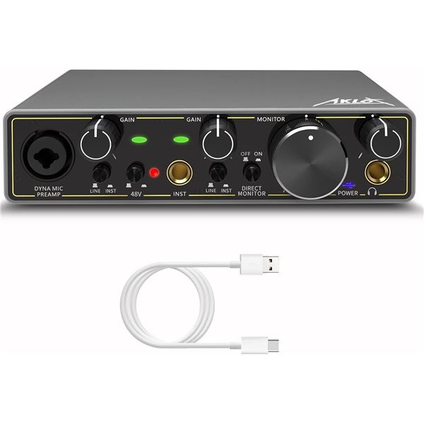 Lot of 1 Aklot 2 in 2 Out USB Audio Interface - Brand New!