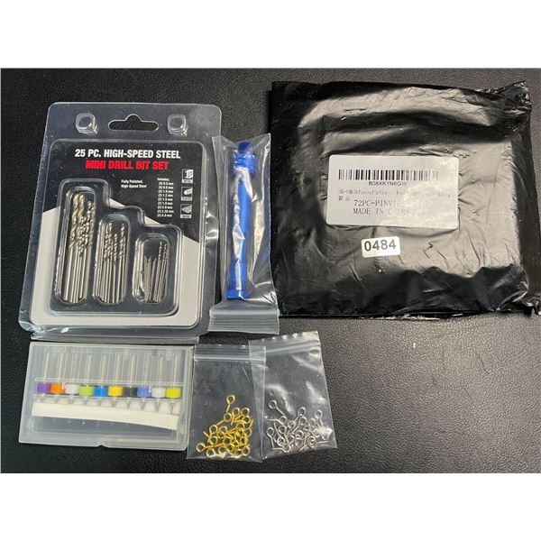 Lot of 2 Mini Hand Drill Sets with Bits - Brand New
