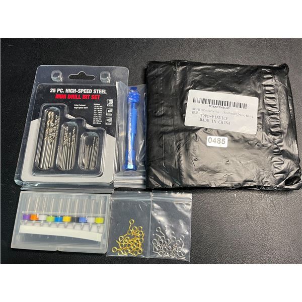 Lot of 2 Mini Hand Drill Sets with Bits - Brand New