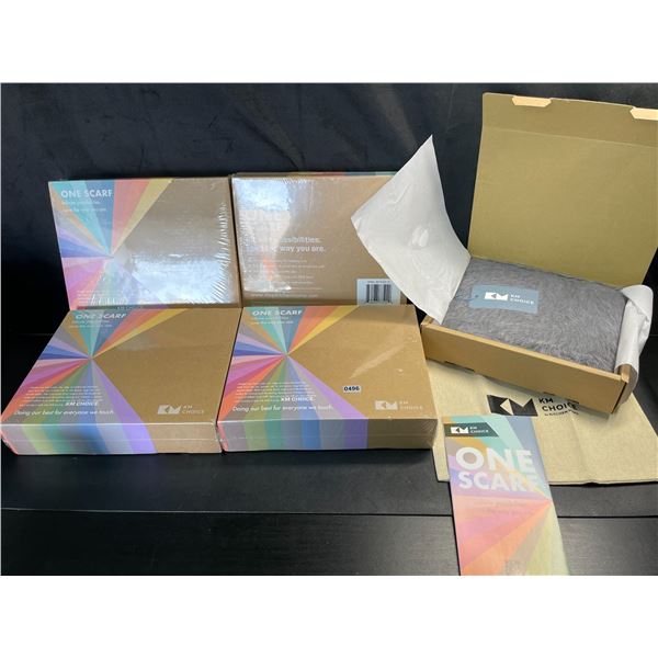 Lot of 5 KM Choice One Scarves - Brand New in Box - Knitted Fluffy Scarves