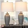 Image 1 : Lot of Cinsary 25" Farmhouse/Rustic Style Table Lamps w/ Charging Bases - Set of 2 - BRAND NEW!