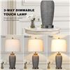 Image 5 : Lot of Cinsary 25" Farmhouse/Rustic Style Table Lamps w/ Charging Bases - Set of 2 - BRAND NEW!