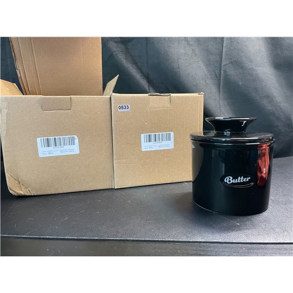 Lot of 2 Ceramic Butter Dishes - Brand New