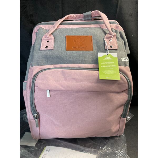Lot of 1 KeaBabies Diaper Bag Backpack - Brand New! Pink/Grey