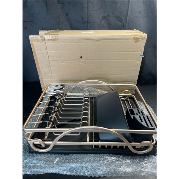 Lot of 1 Gold/Black Premium Dish Drying Rack - Brand New
